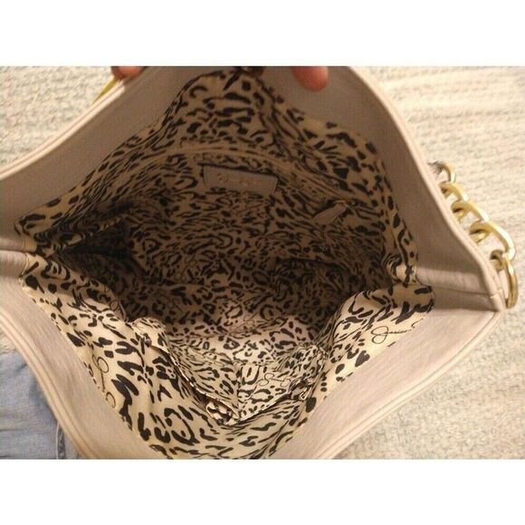 Jessica Simpson Hobo Bag Gray Boho Hippie Classic - Picture 7 of 8